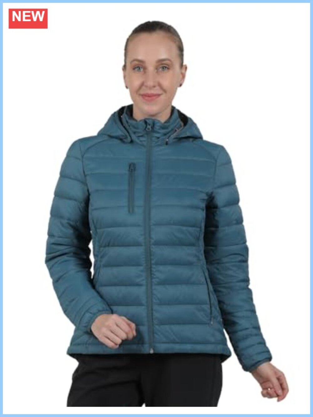 Women's Synthetic Insulated Hooded Puffer Jacket Quilted Packable Coat